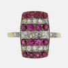 Art Deco Ruby and Diamond Tablet Ring