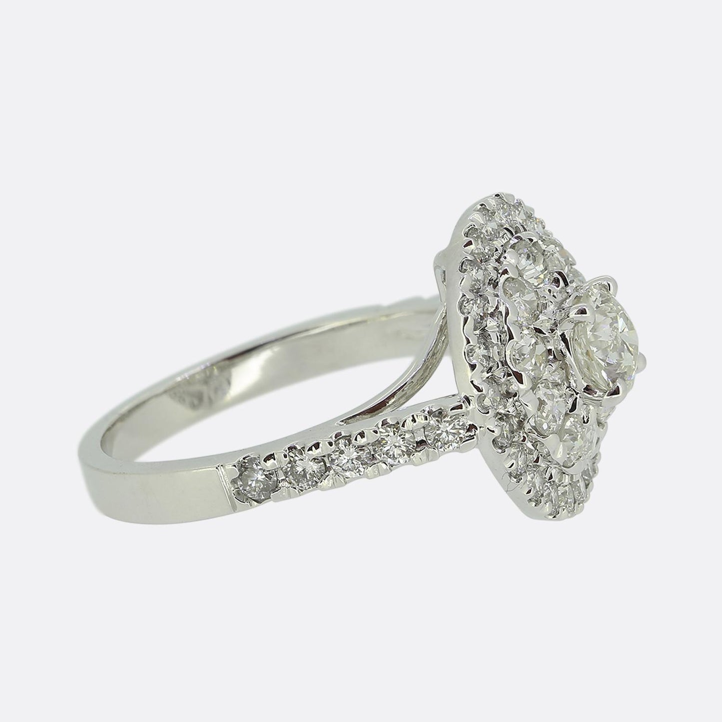 1.70 Carat Diamond Halo Engagement Ring