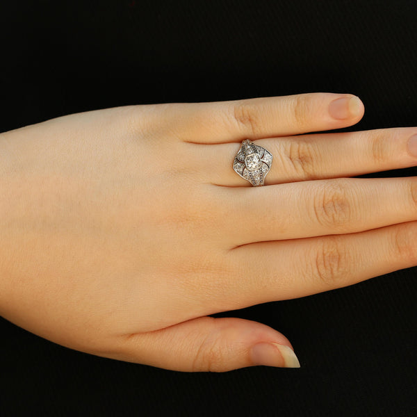 Art Deco Diamond Filigree Ring