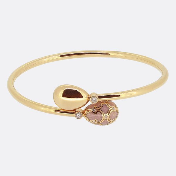 Fabergé Heritage Guilloché Enamel and Diamond Crossover Bracelet
