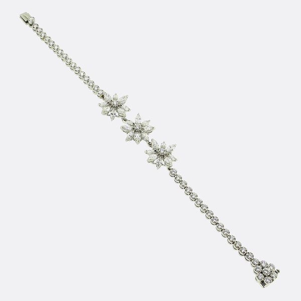Asprey 5.00 Carat Diamond Triple Cluster Bracelet
