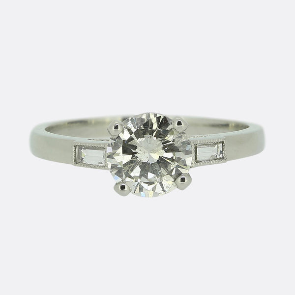 1.00 Carat Brilliant Cut Diamond Solitaire Engagement Ring