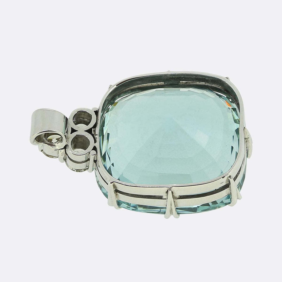 Vintage Aquamarine and Diamond Pendant