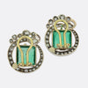 Antique Colombian Emerald and Diamond Snake Earrings
