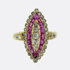 Victorian Ruby and Diamond Navette Ring