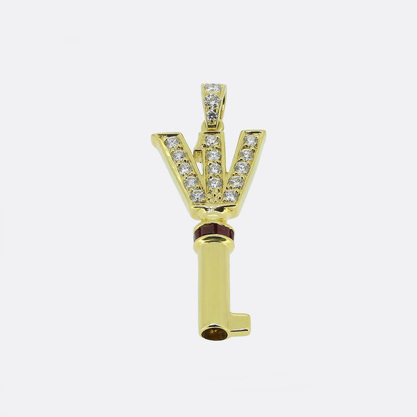 Graff Ruby and Diamond Key Pendant