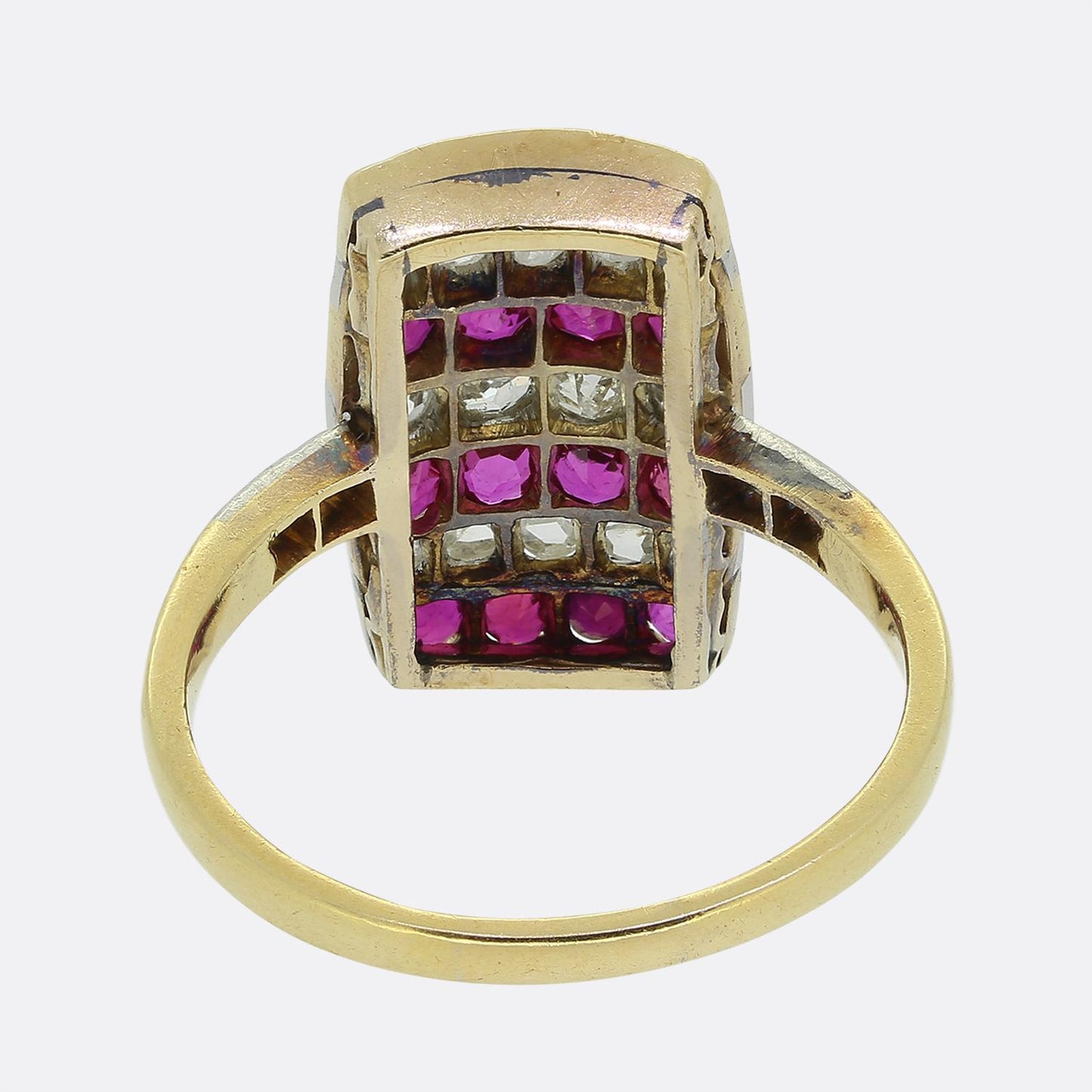 Art Deco Ruby and Diamond Tablet Ring