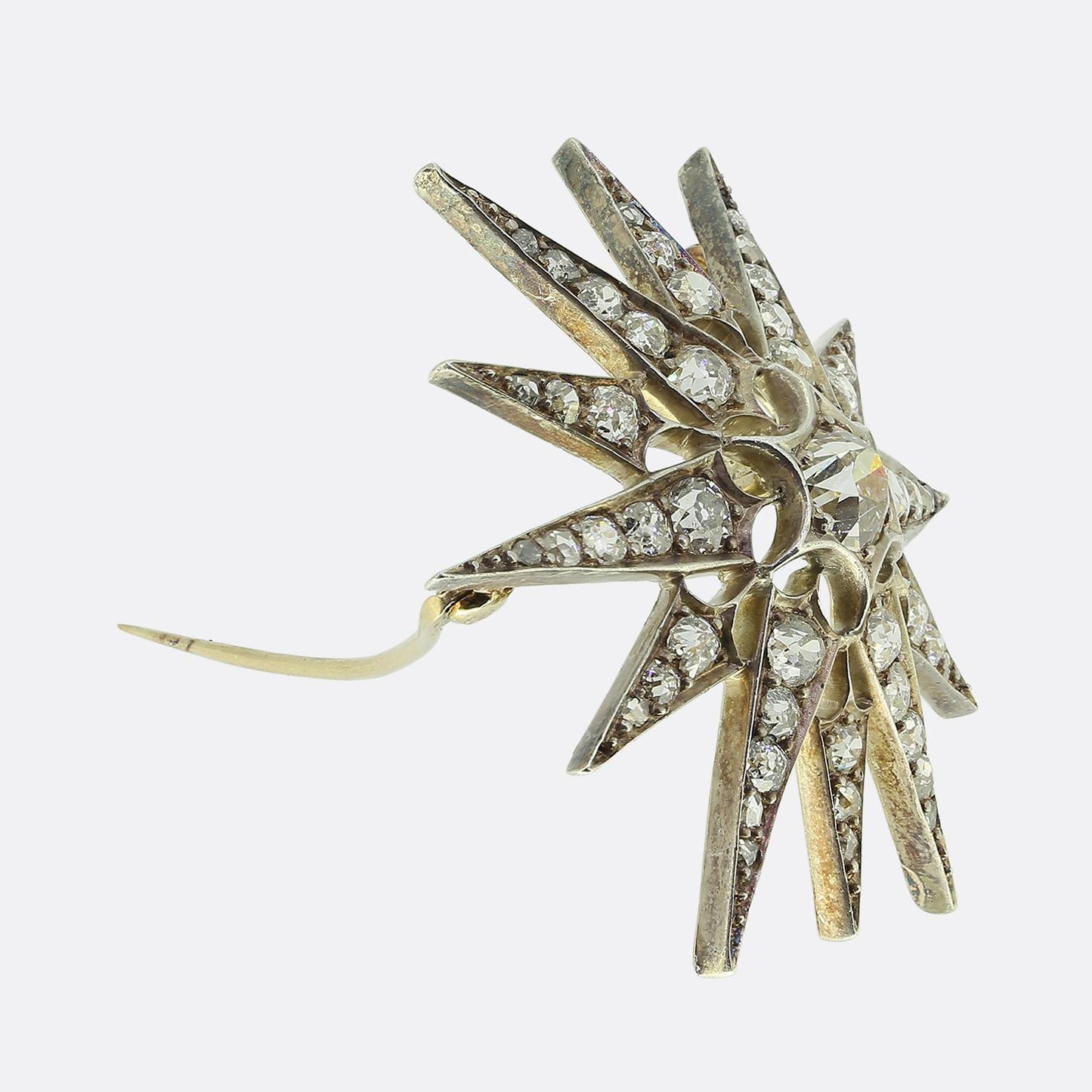 Victorian Old Cut Diamond Star Brooch