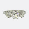 Antique 1.29 Carat Old Cut Diamond Three-Stone Ring