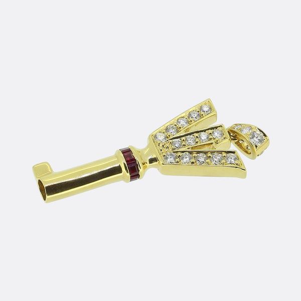 Graff Ruby and Diamond Key Pendant
