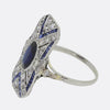 Art Deco Sapphire and Diamond Plaque Ring