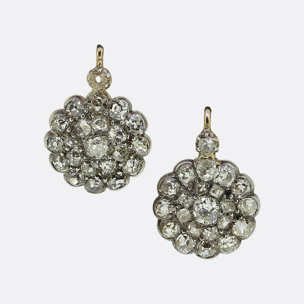 Antique Diamond Cluster Earrings