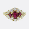 Graff Vintage Ruby and Diamond Cluster Ring