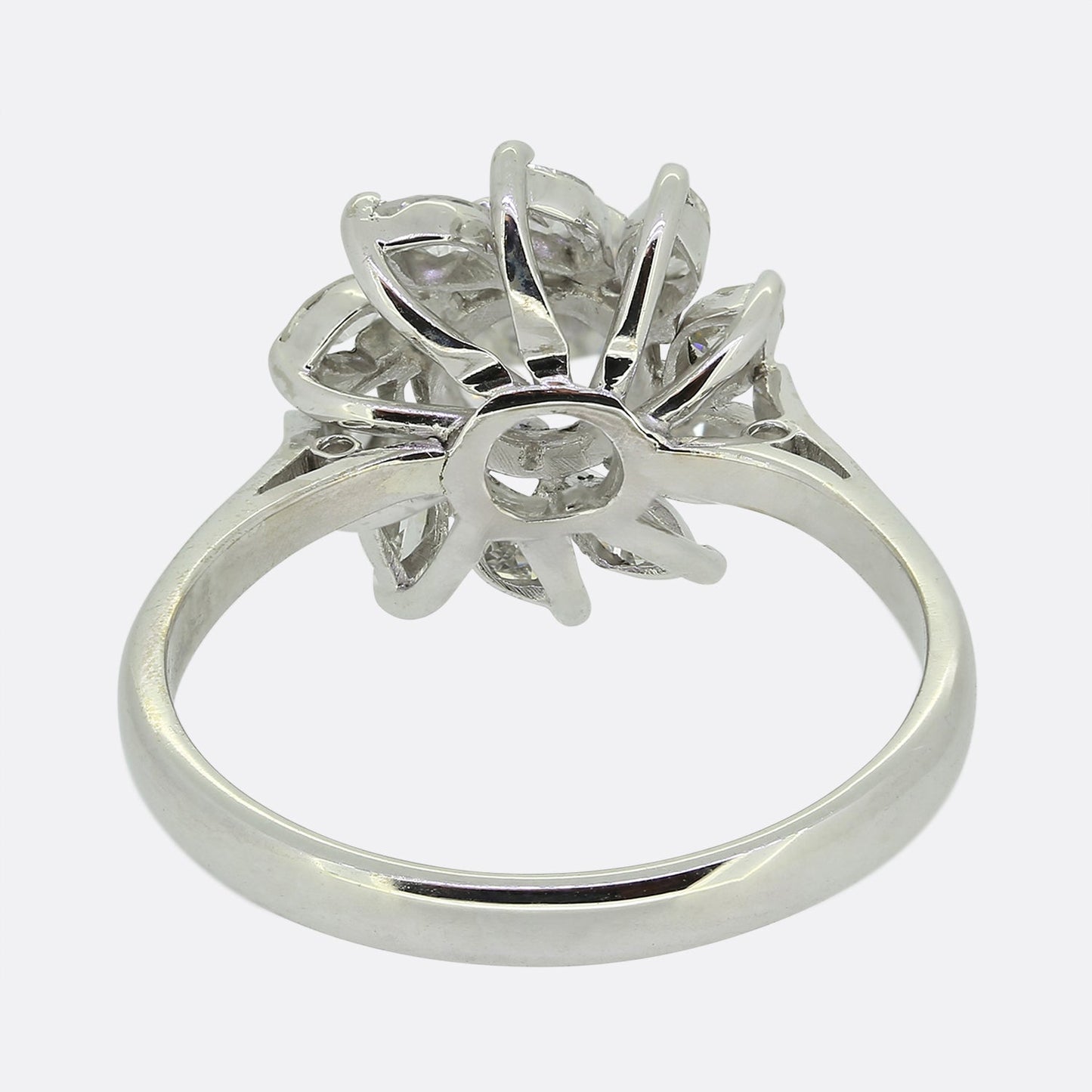 Vintage Transitional and Marquise Cut Diamond Cluster Ring