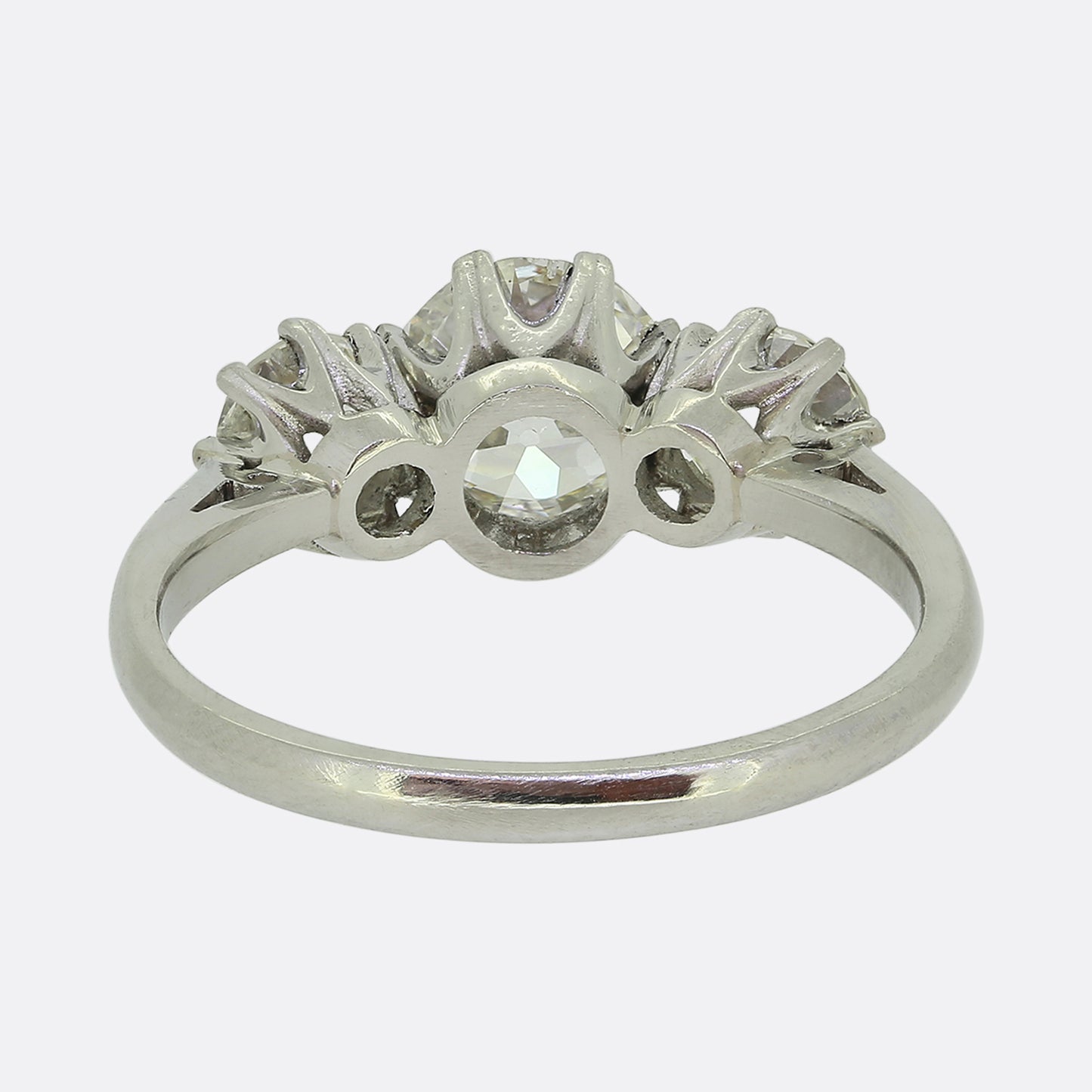Antique 1.29 Carat Old Cut Diamond Three-Stone Ring