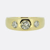Vintage Old Cut Diamond Three-Stone Gypsy Ring