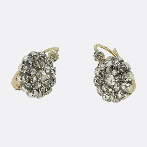 Antique Diamond Cluster Earrings