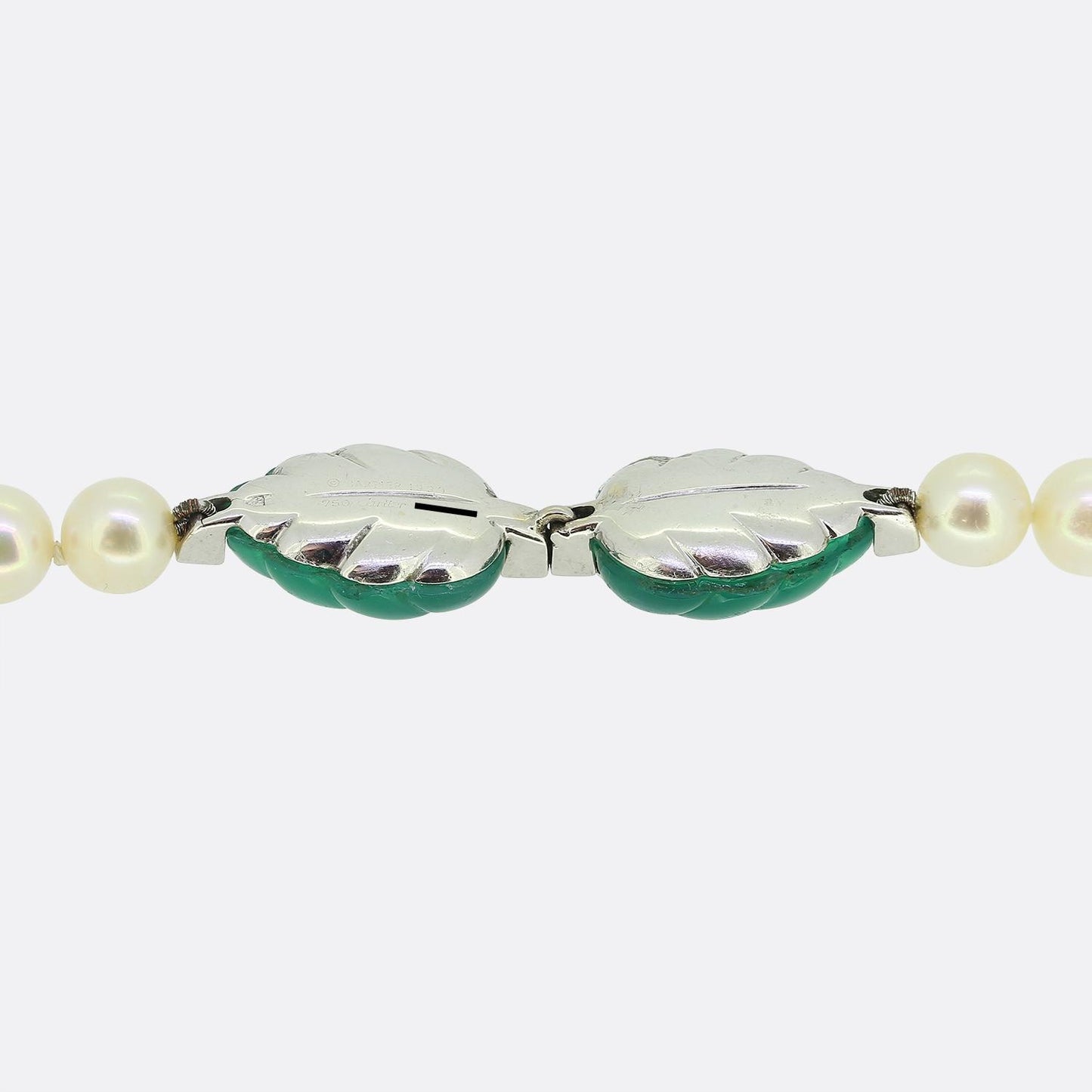 Cartier Green Chalcedony and Diamond Pearl Bracelet
