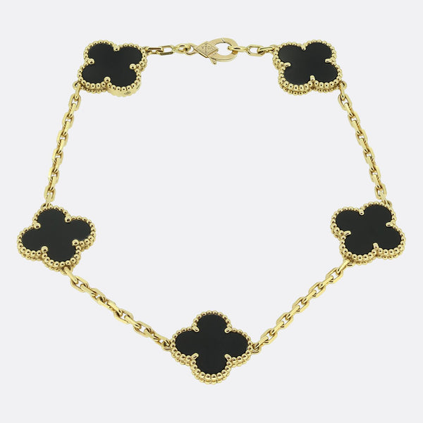 Van Cleef & Arpels Onyx Alhambra Bracelet