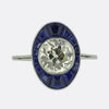 Art Deco 1.60 Carat Diamond and Sapphire Cluster Ring