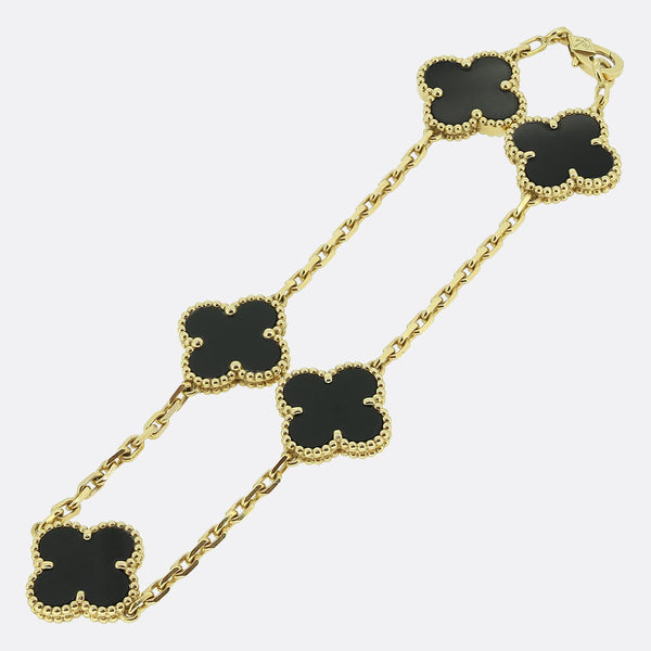 Van Cleef & Arpels Onyx Alhambra Bracelet