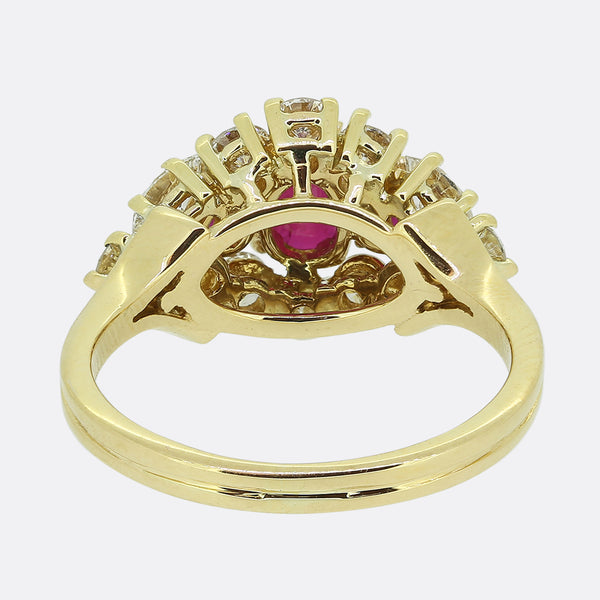 Graff Vintage Ruby and Diamond Cluster Ring
