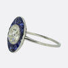 Art Deco 1.60 Carat Diamond and Sapphire Cluster Ring
