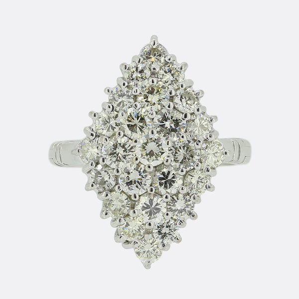 1.04 Carat Diamond Cluster Adjustable Ring