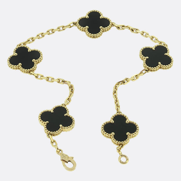 Van Cleef & Arpels Onyx Alhambra Bracelet