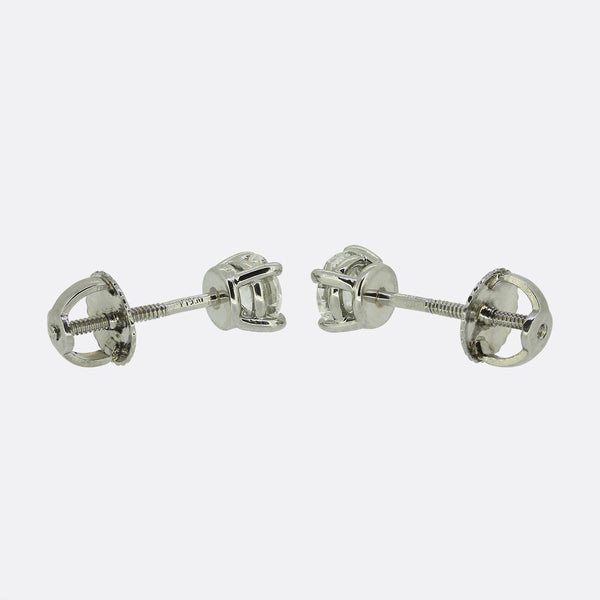Tiffany & Co. 0.64 Carat Diamond Stud Earrings