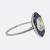 Art Deco 1.60 Carat Diamond and Sapphire Cluster Ring
