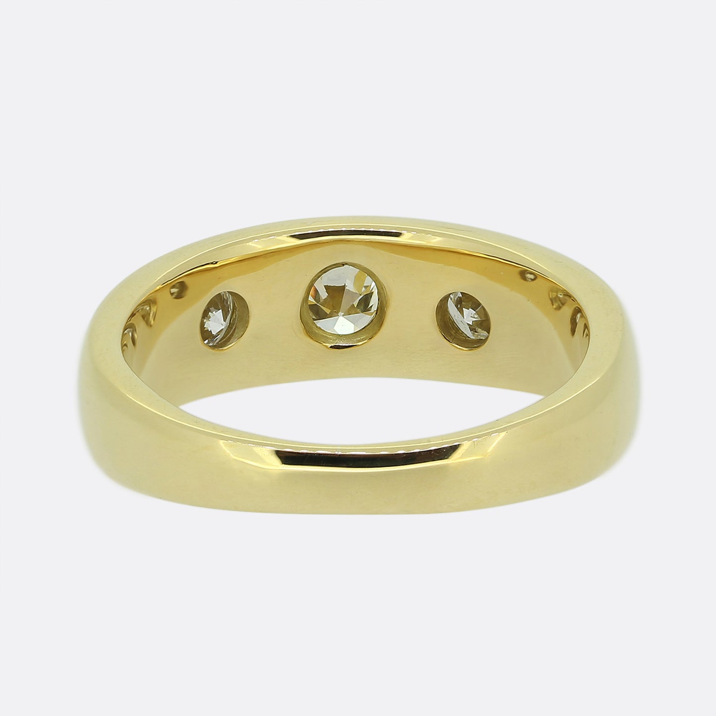 Vintage Old Cut Diamond Three-Stone Gypsy Ring