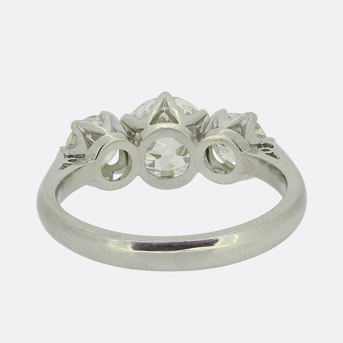 Antique 1.10 Carat Old Cut Diamond Three-Stone Ring
