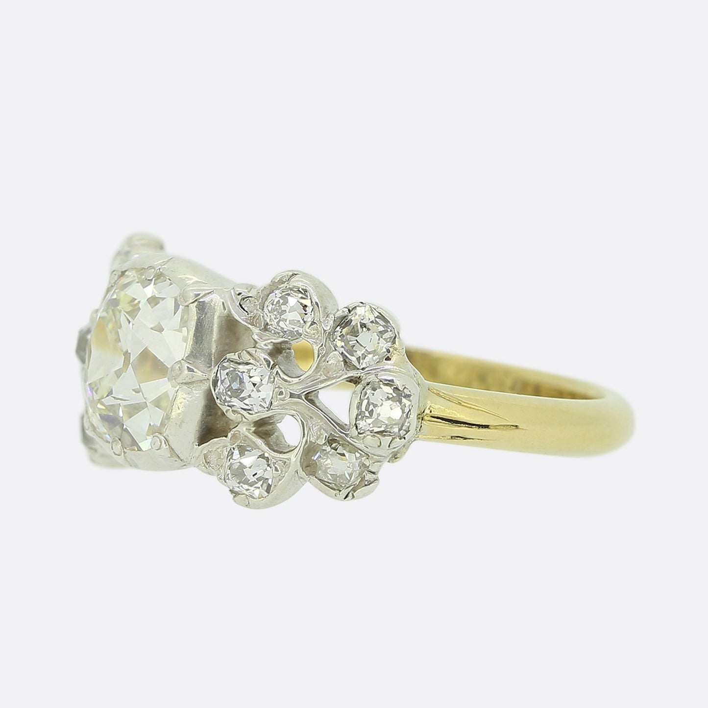 Edwardian 1.60 Carat Old Cut Diamond Engagement Ring