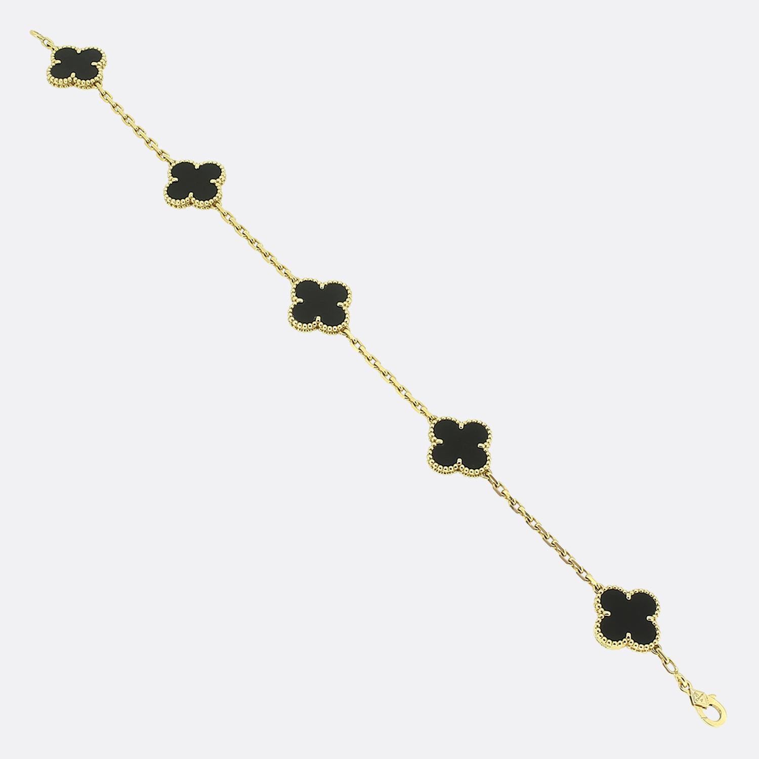 Van Cleef Arpels Onyx Alhambra Bracelet – The Vintage Jeweller