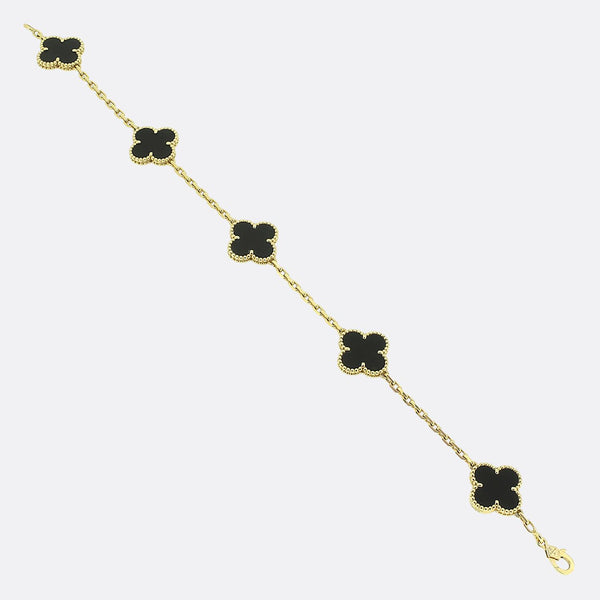 Van Cleef & Arpels Onyx Alhambra Bracelet