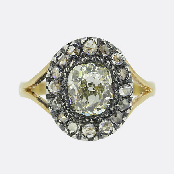 Victorian 1.16 Carat Diamond Cluster Ring