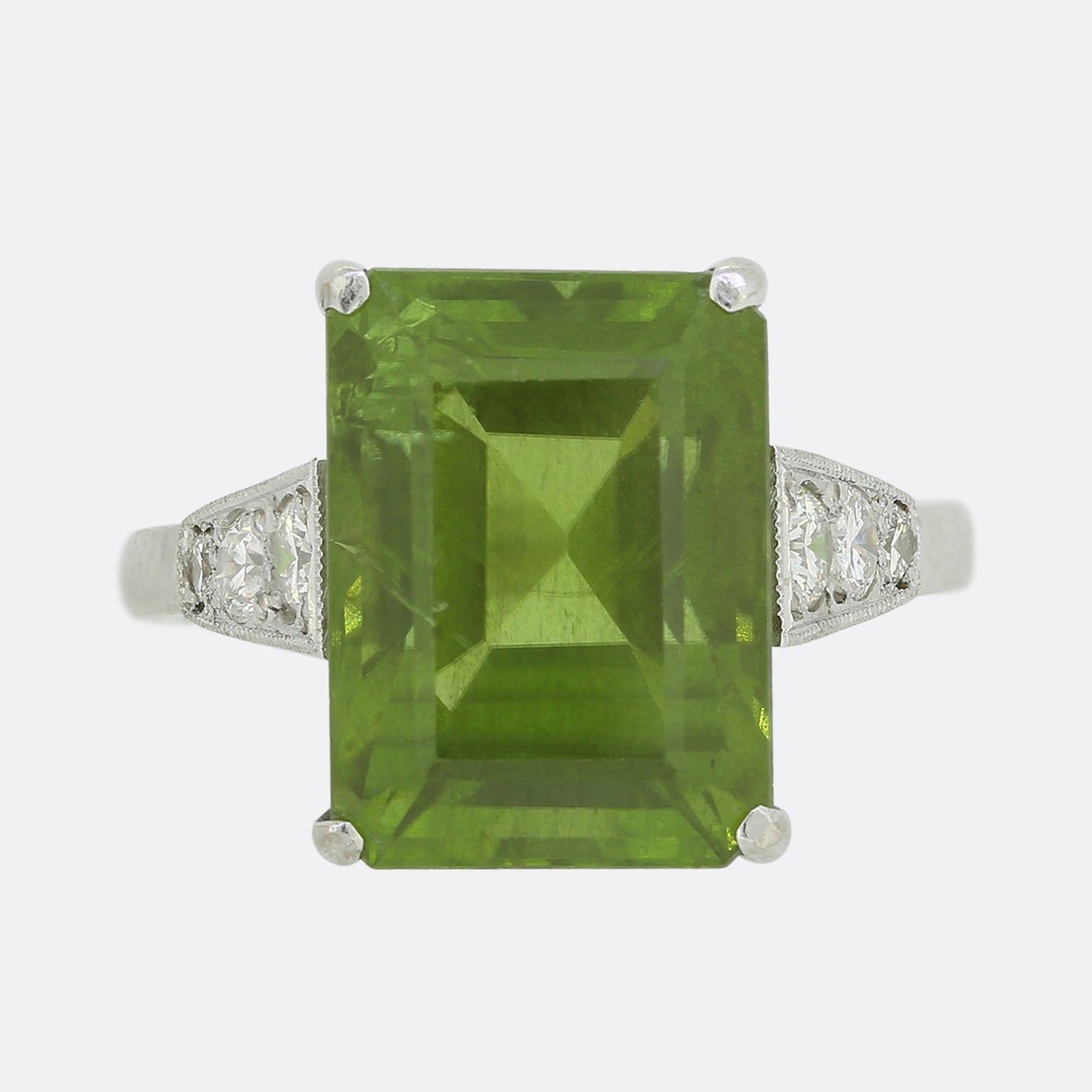 Peridot and Diamond Cocktail Ring