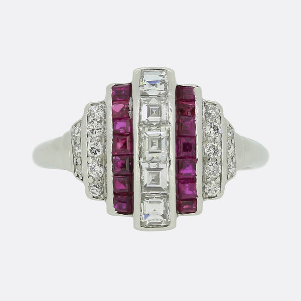 Art Deco Ruby and Diamond Ring