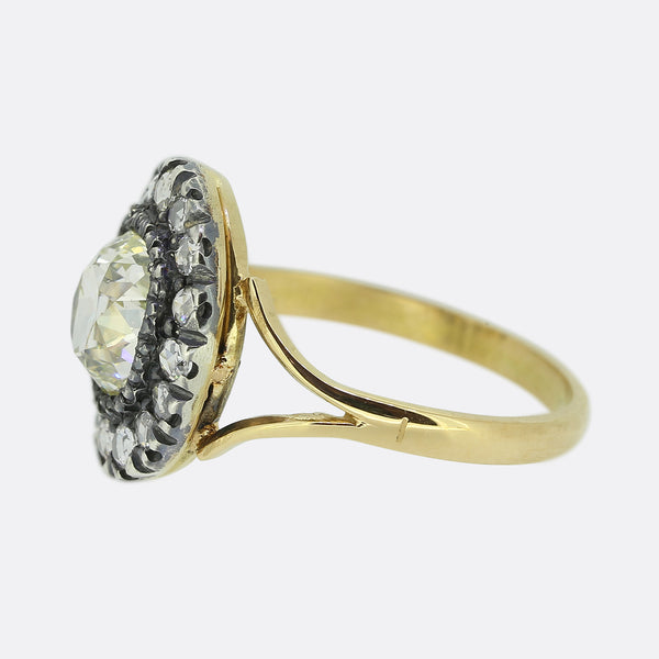 Victorian 1.16 Carat Diamond Cluster Ring