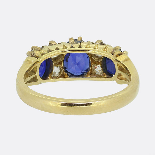 Edwardian Sapphire and Diamond Ring