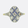 Art Deco Sapphire and Diamond Tablet Ring