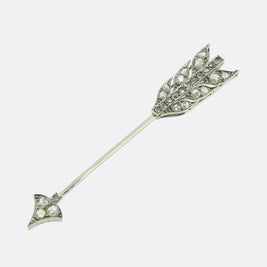 Cartier Art Deco Rose Cut Diamond Arrow Jabot Pin