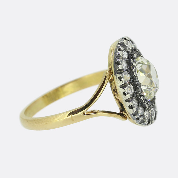 Victorian 1.16 Carat Diamond Cluster Ring