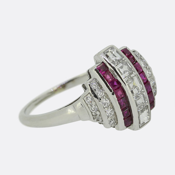 Art Deco Ruby and Diamond Ring