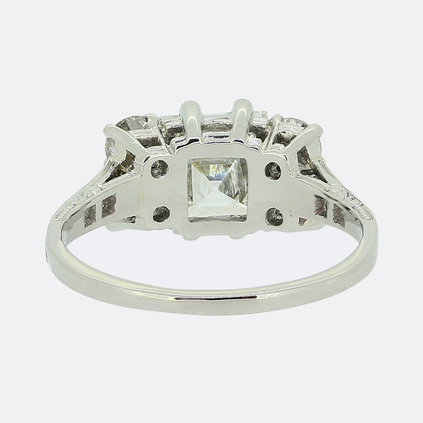 Art Deco 2.14 Carat Carre Cut Diamond Ring
