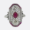 Art Deco Ruby and Diamond Dress Ring