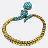 Victorian Turquoise and Ruby Snake Bracelet