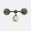 Antique Natural Pearl and Diamond Drop Bar Brooch