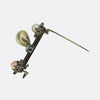 Antique Natural Pearl and Diamond Drop Bar Brooch